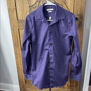 PERRY ELIS PORTFOLIO Purple Dress Shirt. Very Slim Fit. M 15 34/35